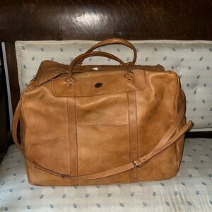 Large Vintage Designer leather Travel duffle bag